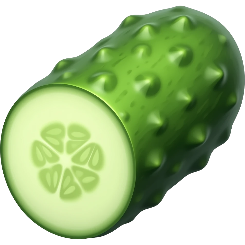 one cucumber with slice emoji