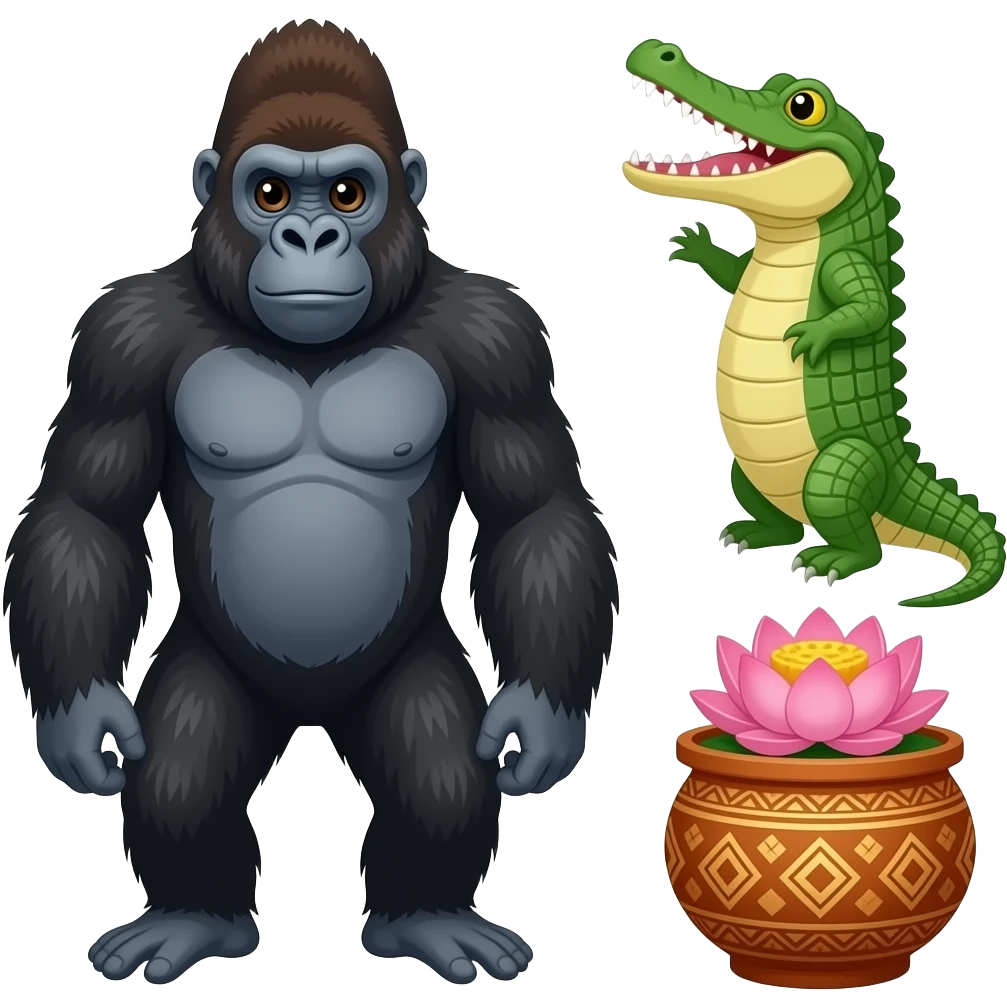 🦍🐊🪷 wow flower pot is India emoji