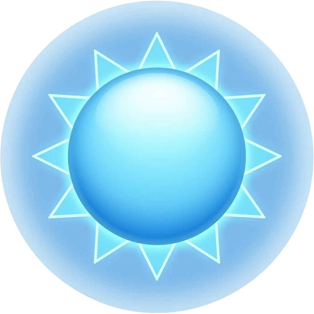 Blue sun with electric emoji