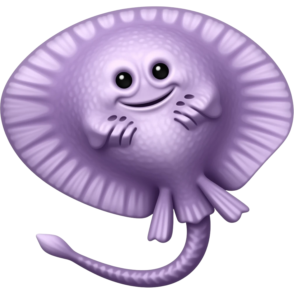 A purple female guitarfish emoji