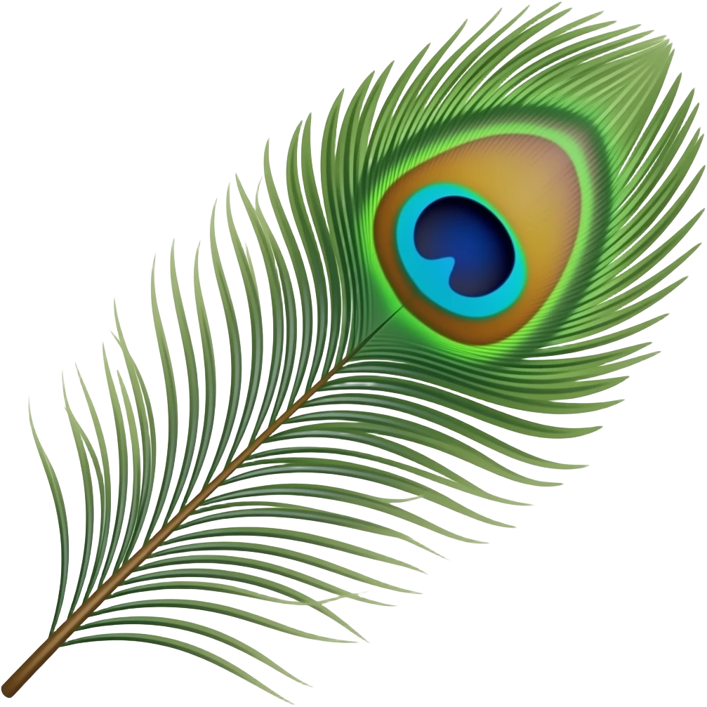 Peacock feather with flute emoji