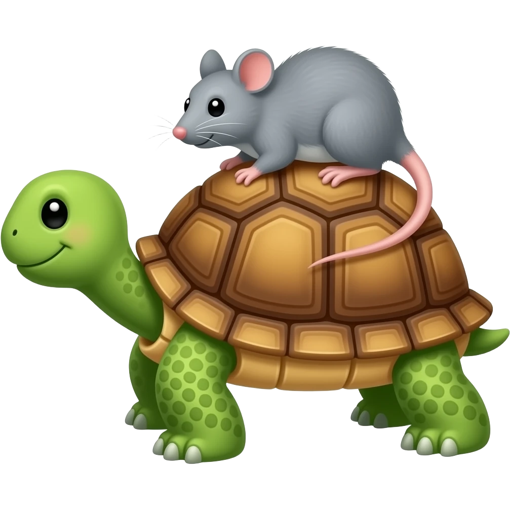 Turtle with rat on back emoji