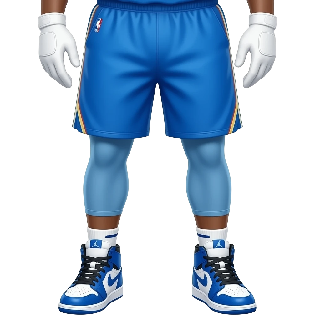 Blue 67 With hands and feet and the feet have blue Jordon’s and the hands have White gloves emoji
