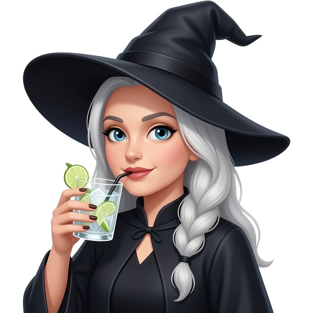 witch drinking gin and tonic emoji