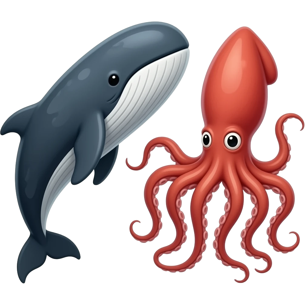 Spermwhale vs giantsquid battle emoji