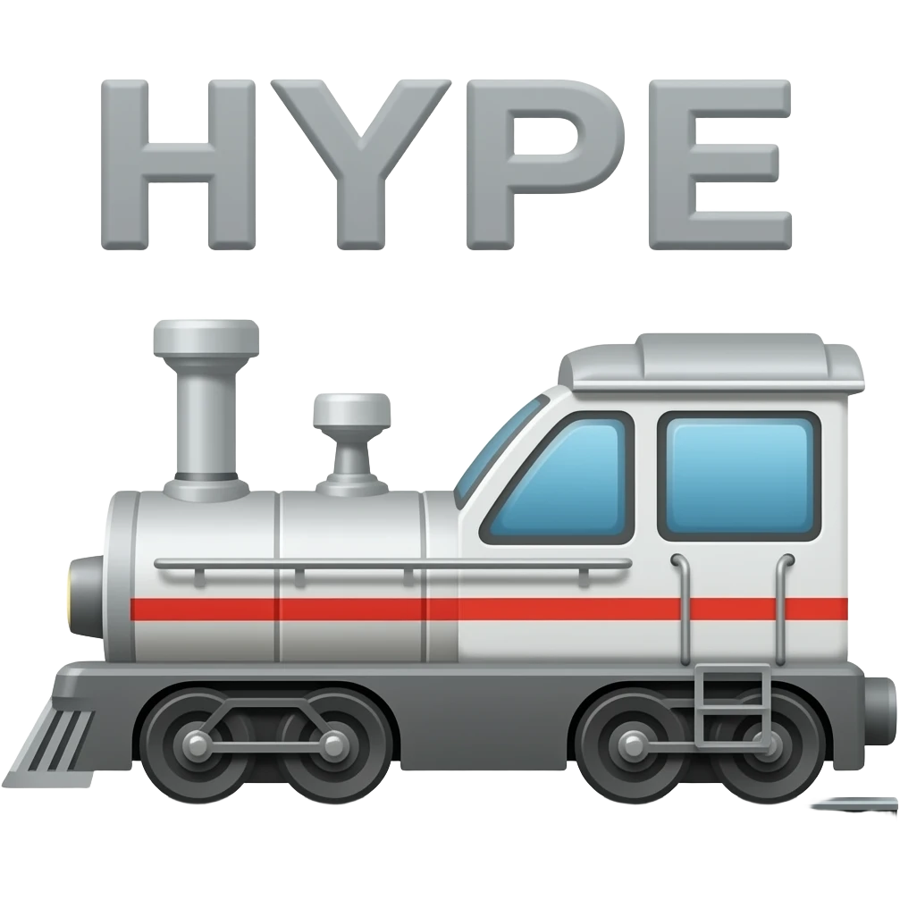 robot train with the words HYPE above it emoji
