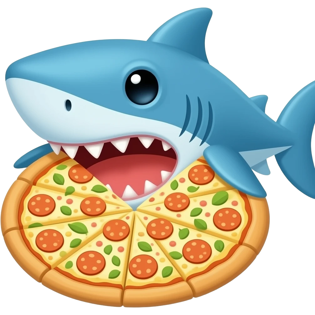 shark making pizza emoji