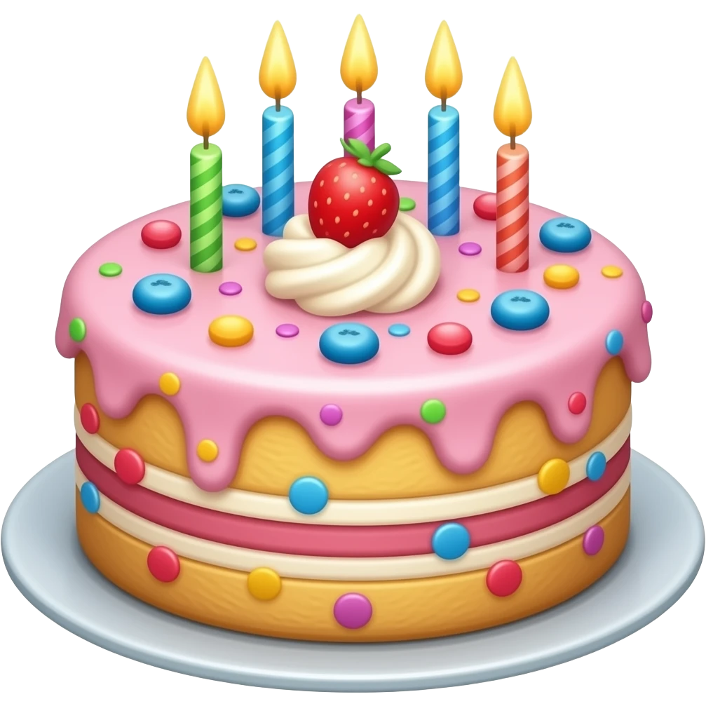 Cake with glasses emoji