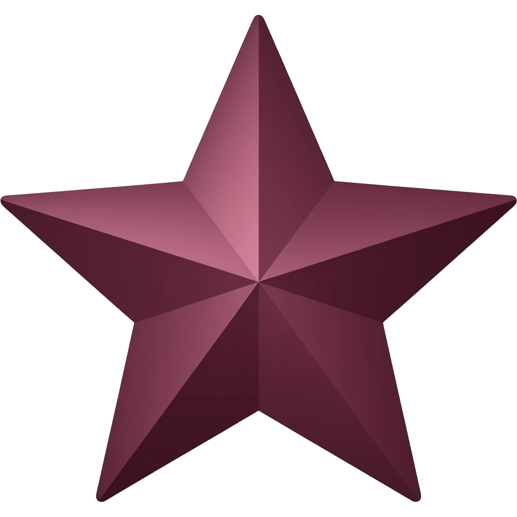 A dark burgundy star as well 2d emoji