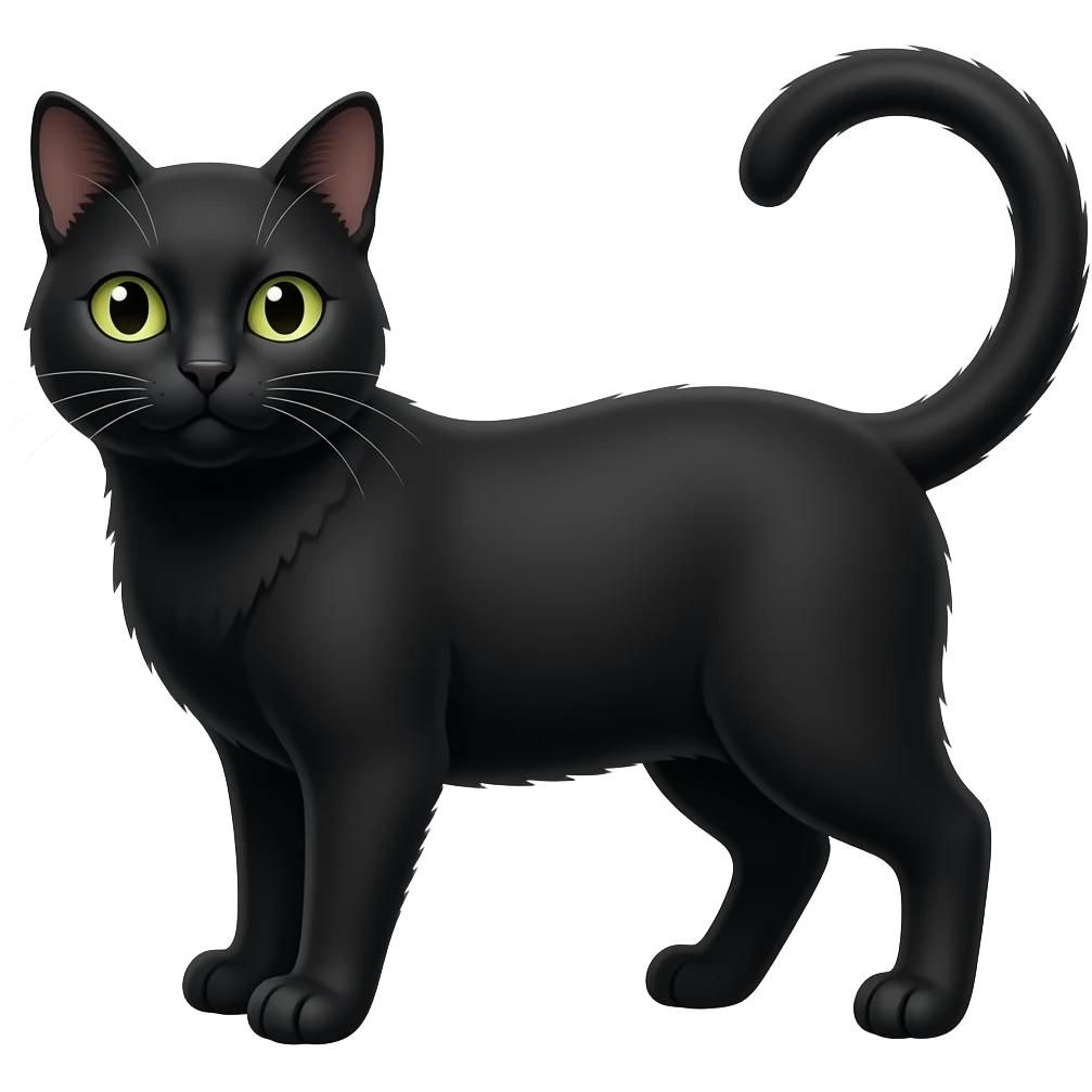 No tail all black cat body emoji