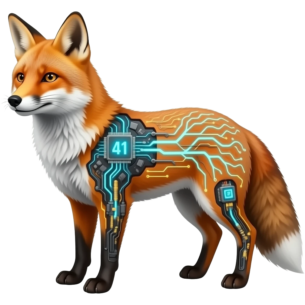 a fox with ai emoji