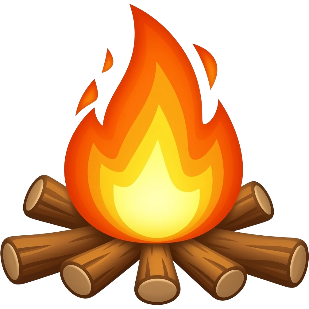 just cartoonish camp fire emoji