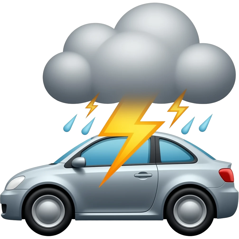 Storm chasing car emoji