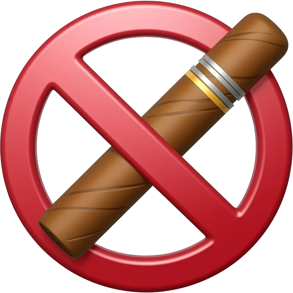 red ban symbol with a cigar emoji