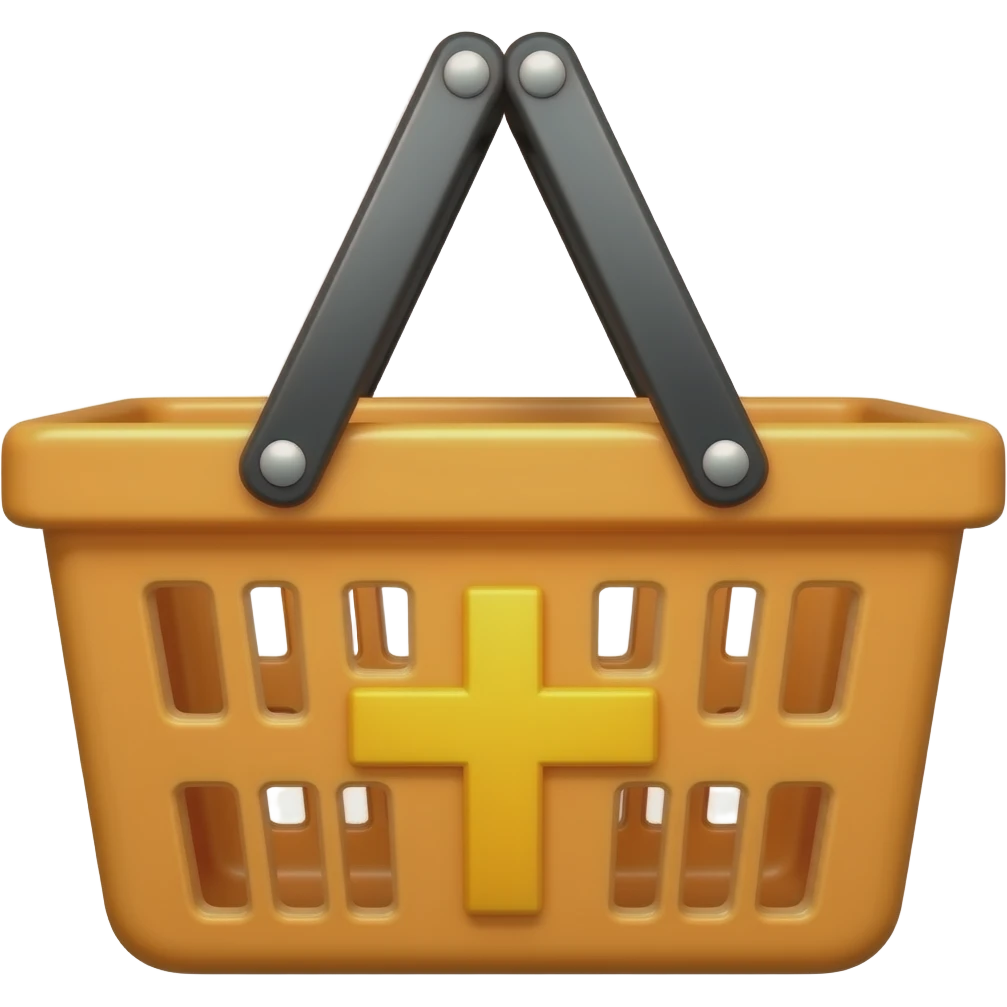 shopping basket with a cross on it emoji