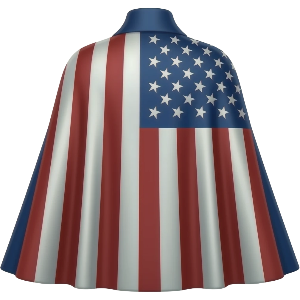 The Boys TV series, the American Homelander cape, without faces or characters emoji