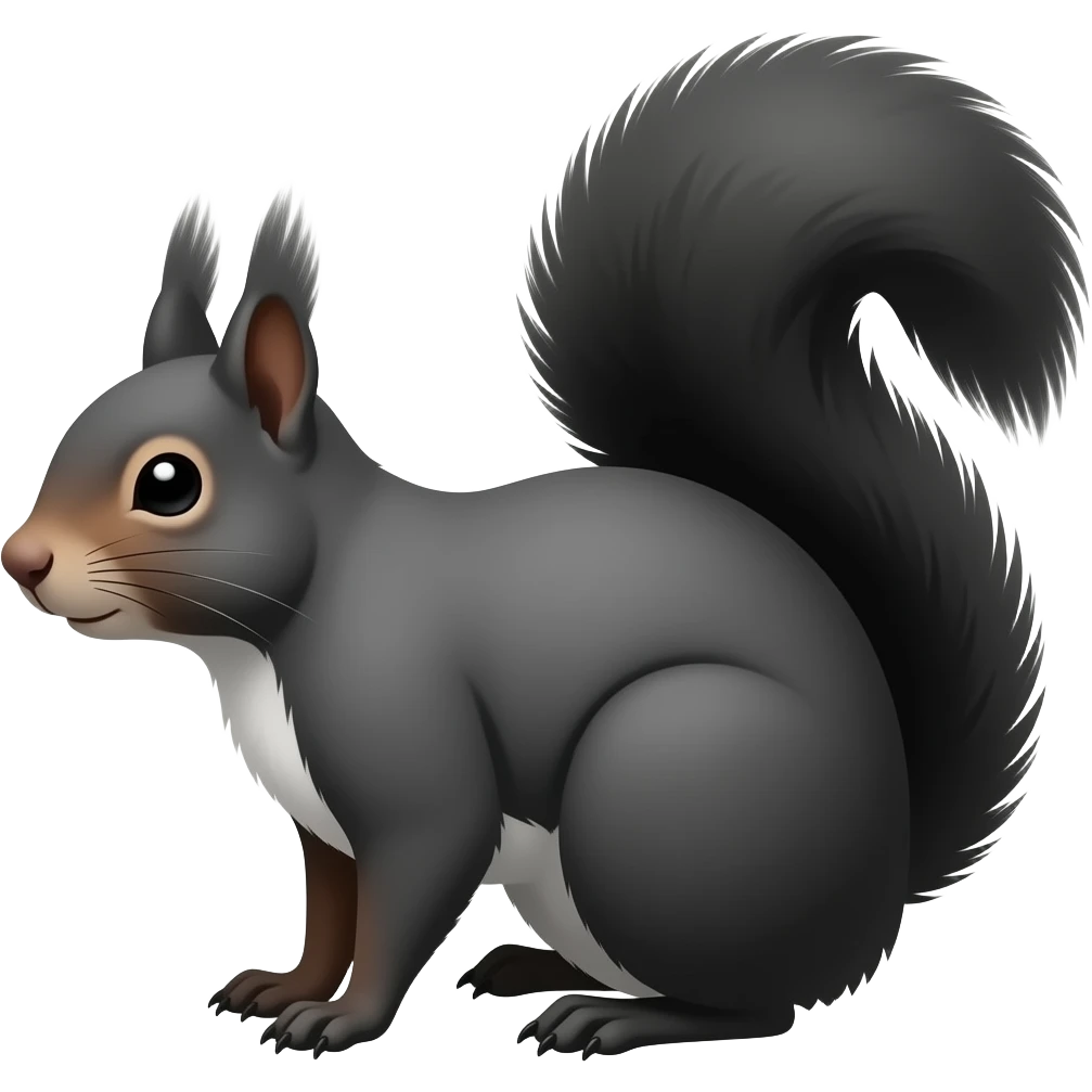 Black and gray squirell emoji