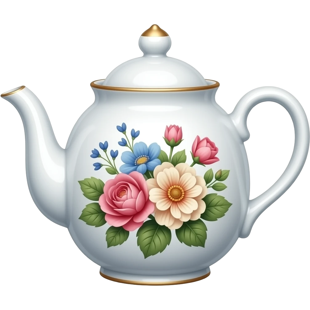 théière en porcelaine Anglaise à fleurs emoji