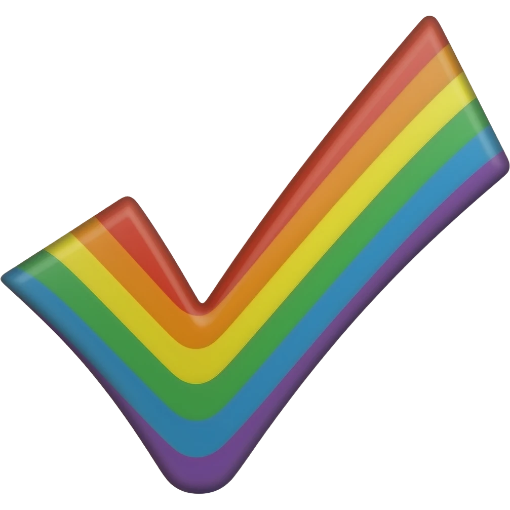 rainbow right-angle checkmark emoji