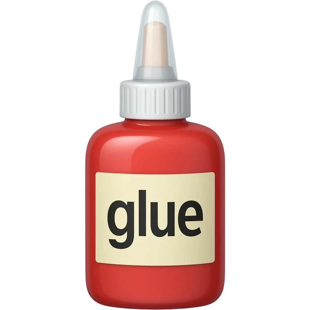 red glue bottle with glue written on the bottle emoji