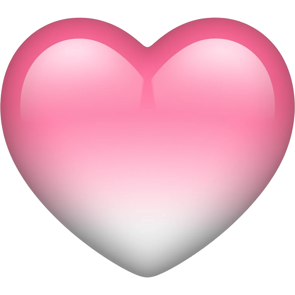 Heart pink and white ombré emoji