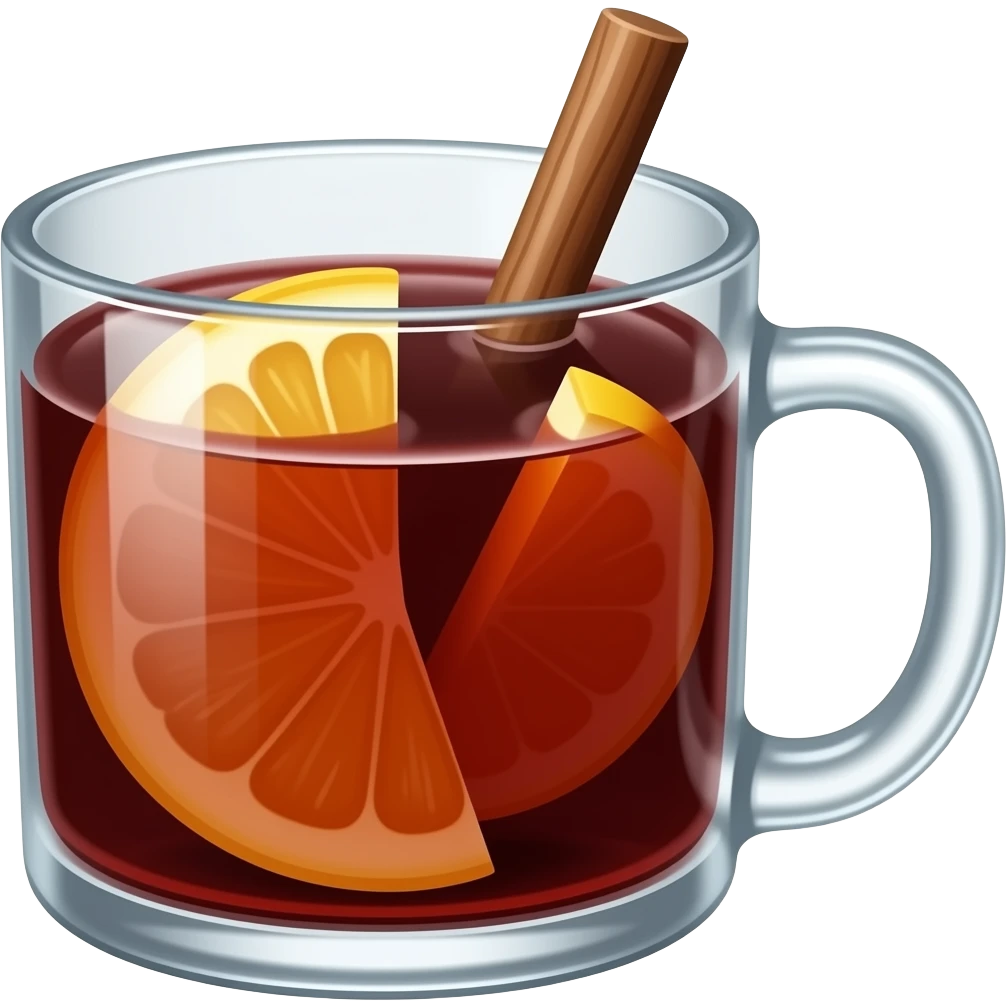 Glühwein in einem Glasbecher ohne Strohhalm emoji