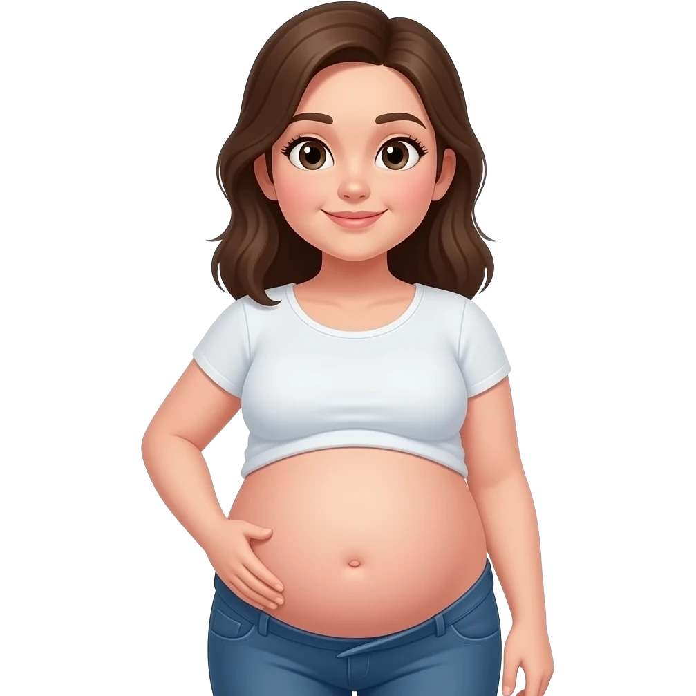 girl look at you tummy,big and full,ready to go pop,so full that a heavy fat stomach wants a gentle rub,A Bellybutton,had too much to eat,even one can’t fast but walks like one is pregnant with a baby bump sticking out and leading the way. emoji