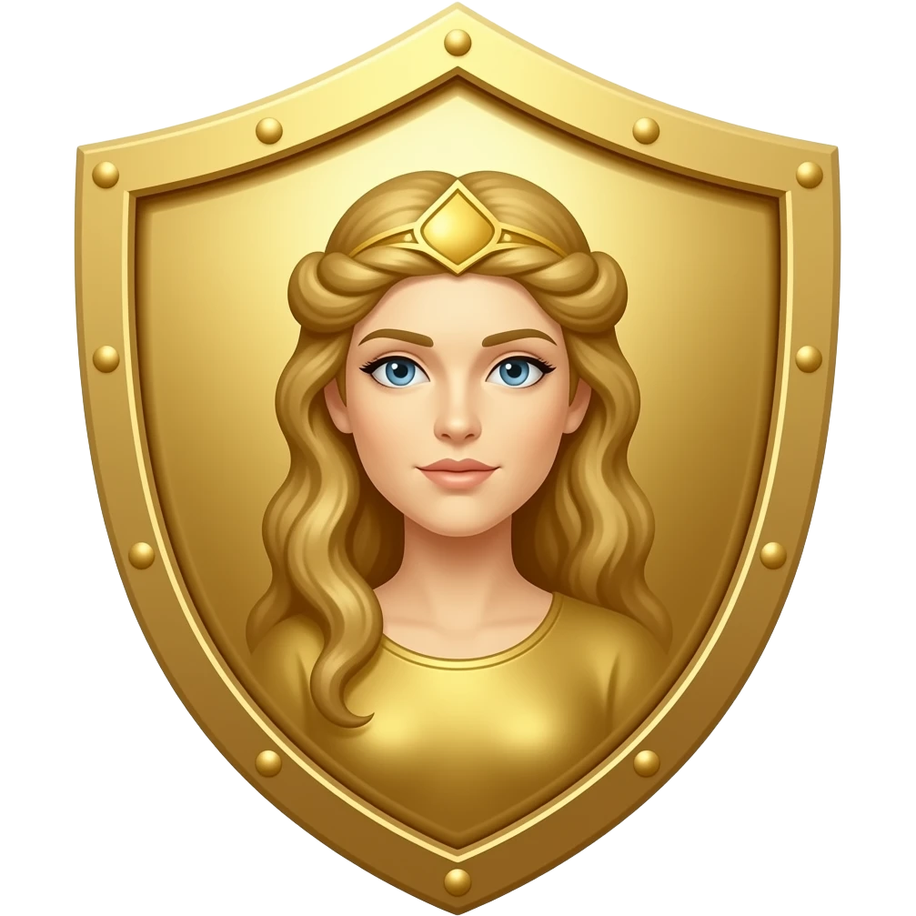 aphrodite inspired gold shield emoji