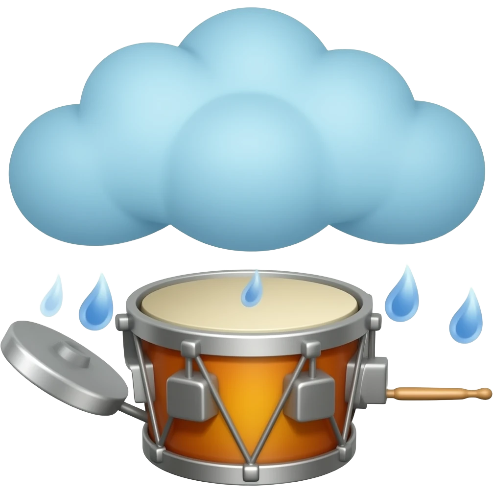 Rain drum emoji