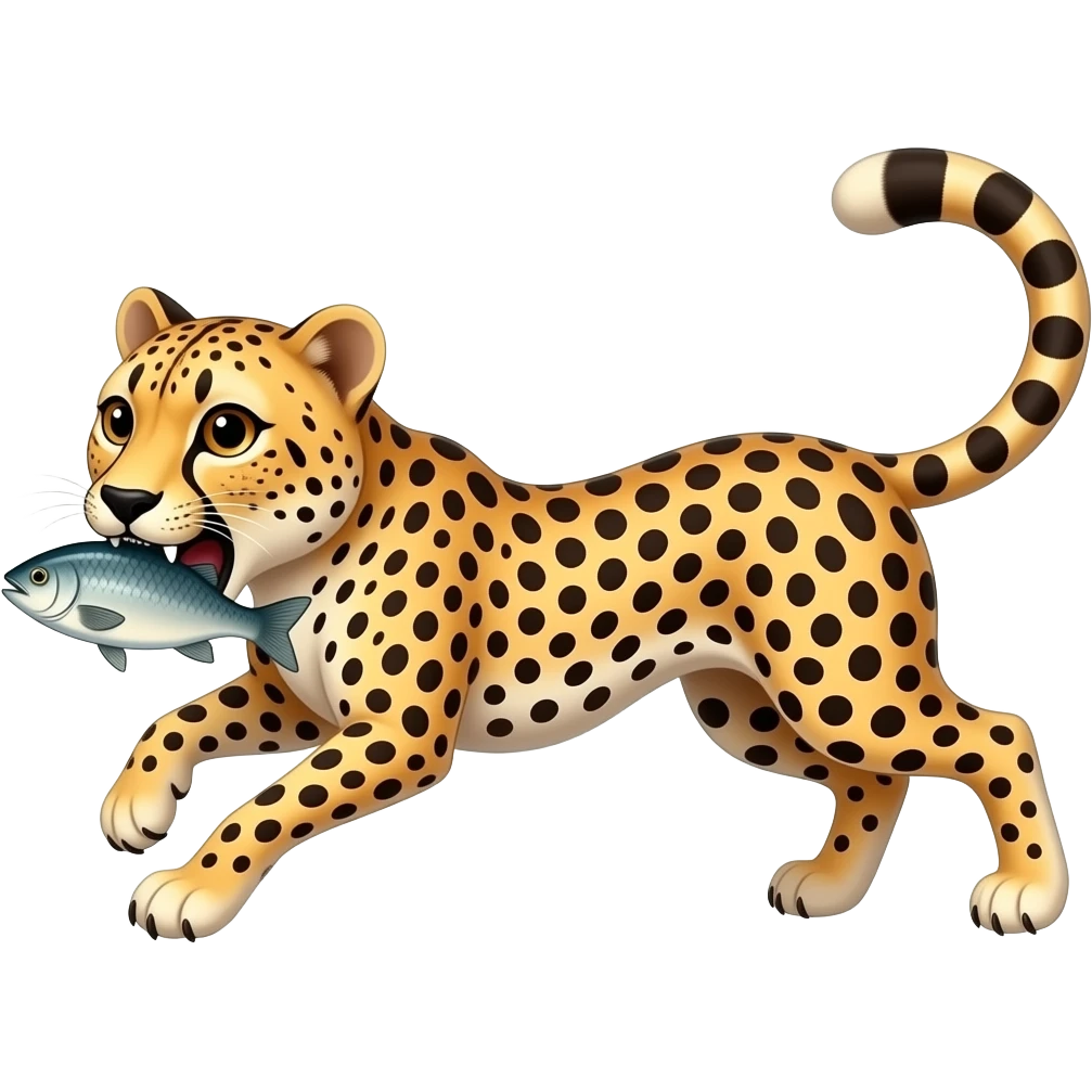 Cheetah Catch the Fish emoji