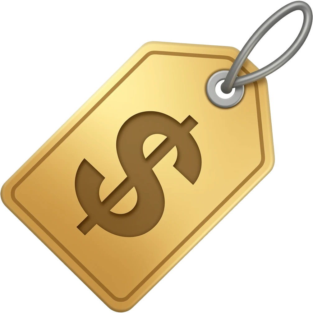 price tag with dollar sign emoji