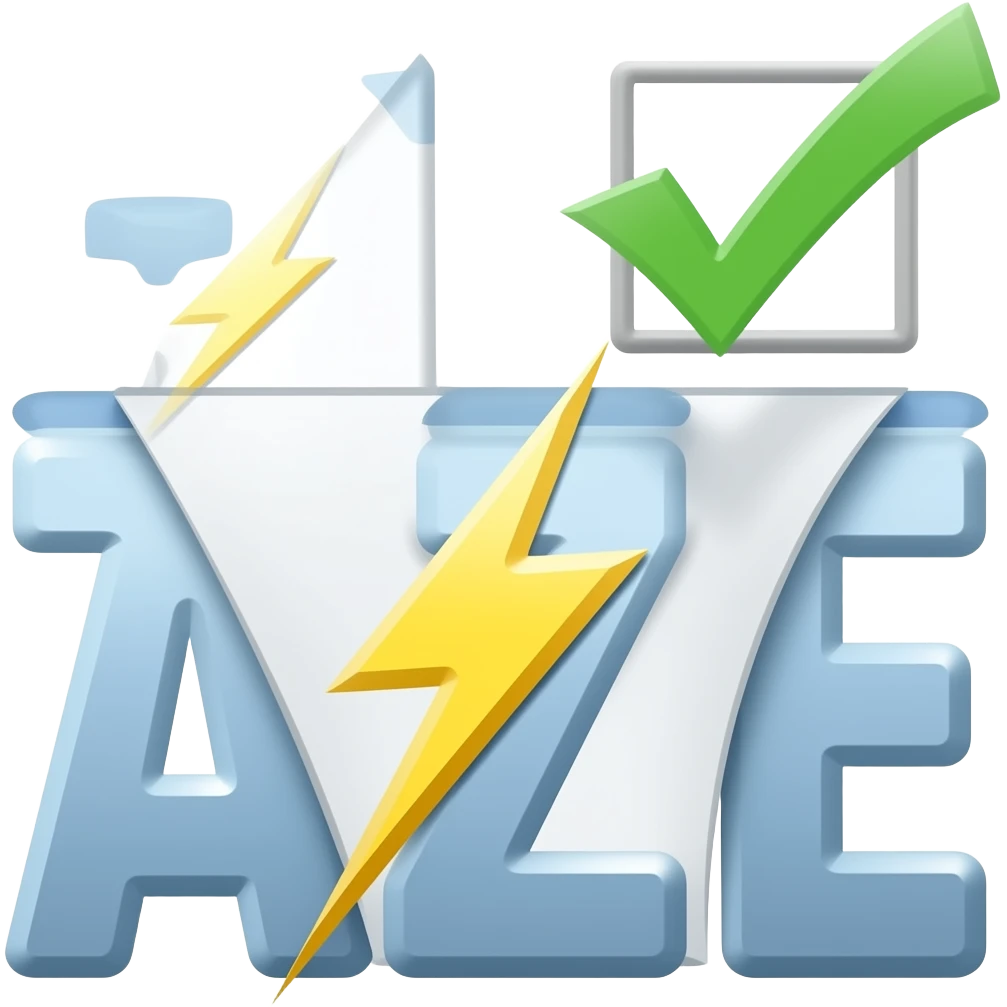 The name Aljaze is spelled out as lightning bolts with a checkmark above it. emoji