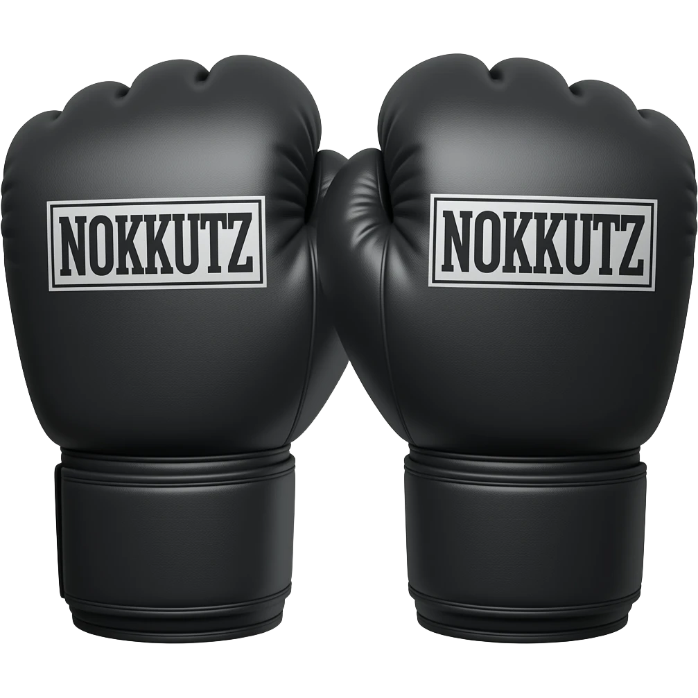 BLACK Boxing gloves with text "NOKKUTZ", mafia style emoji