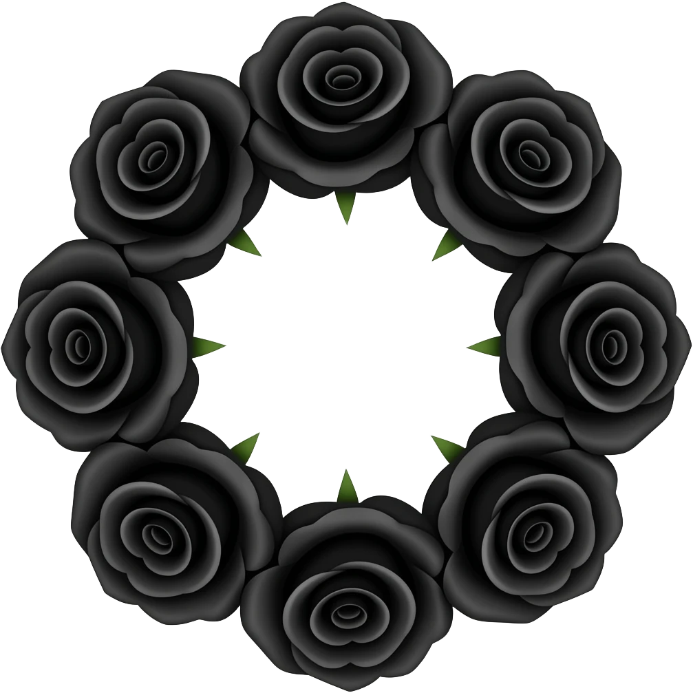 circle of black roses emoji