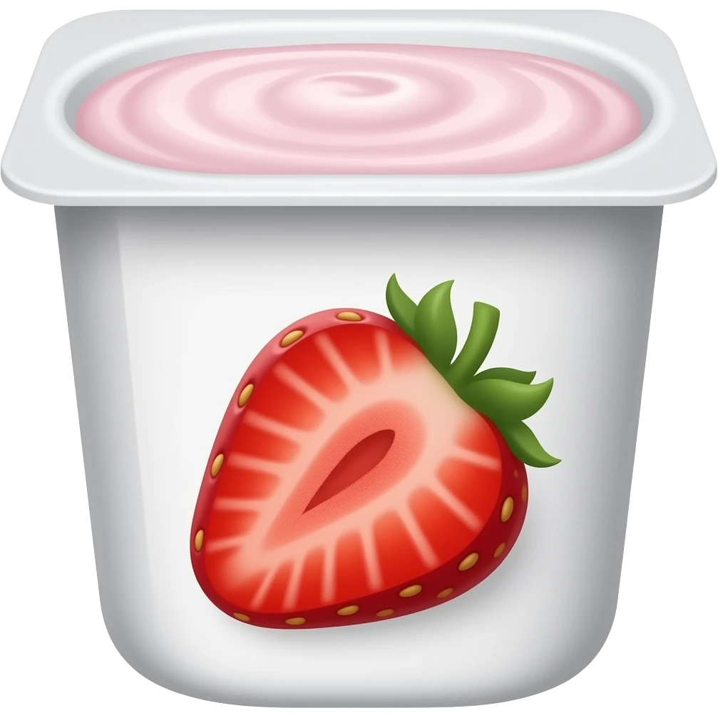 Container of strawberry yogurt emoji