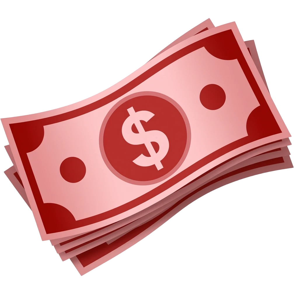 red dollars emoji