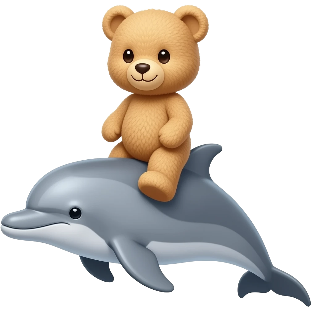 teddybear riding a dolphin emoji