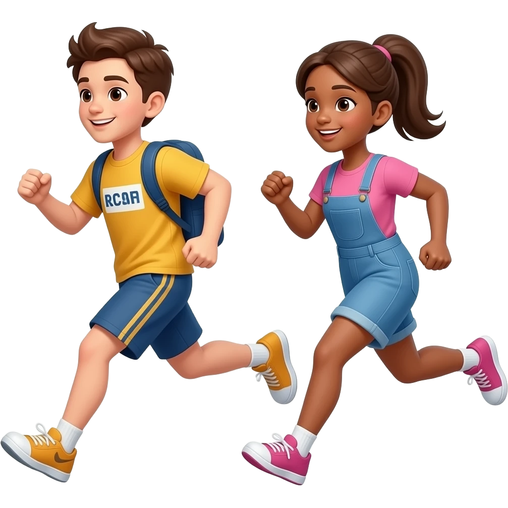 adolescentes haciendo deporte running emoji