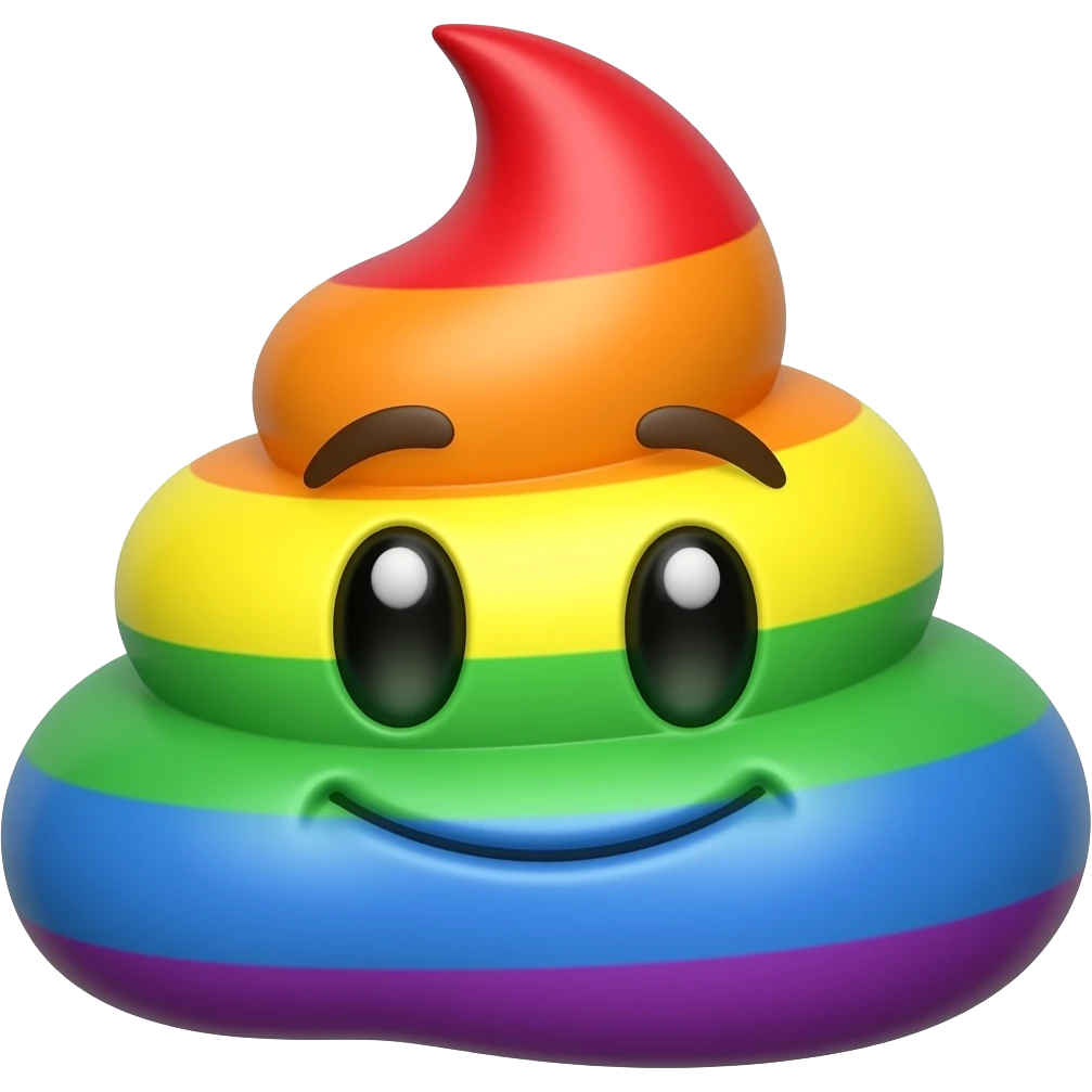 무지개똥, 트위터 스타일, 평평한 스타일 emoji
