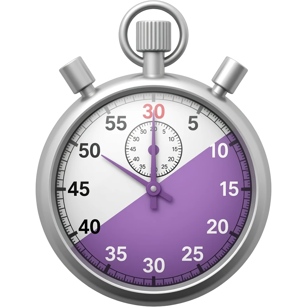 cronometro tonos blancos con morado emoji