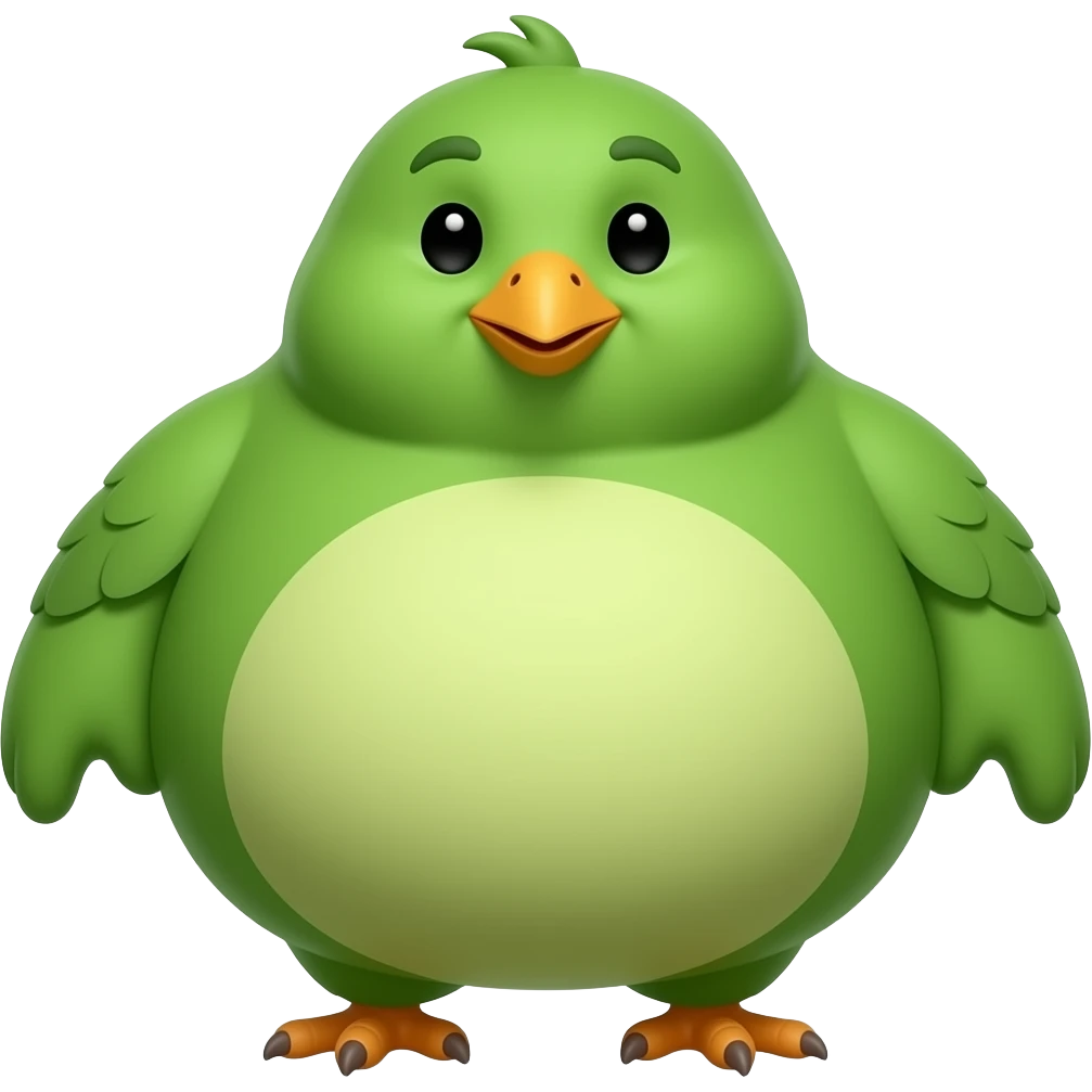 fat green bird emoji