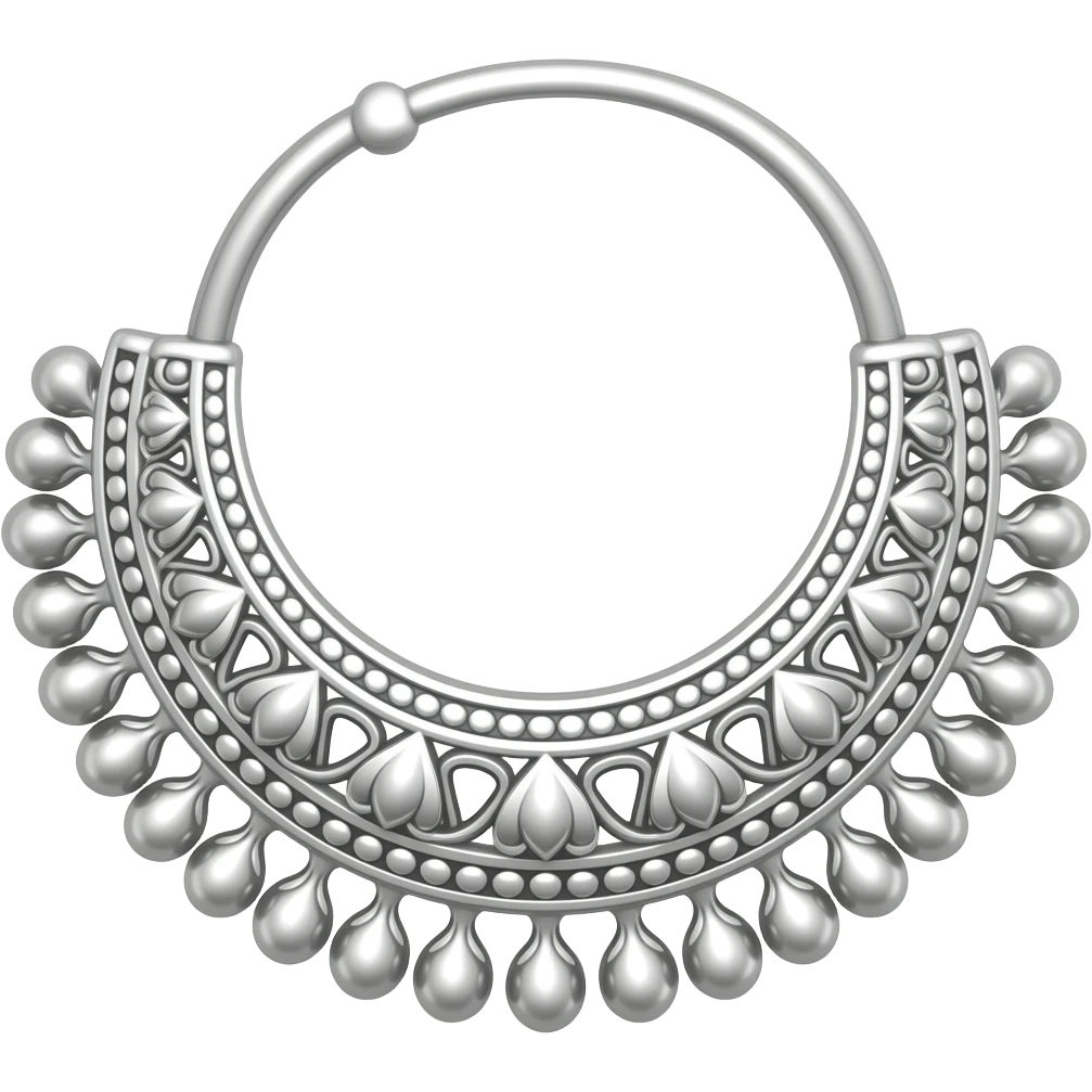 Silver jhumka royal vibes and everything should be realistic emoji