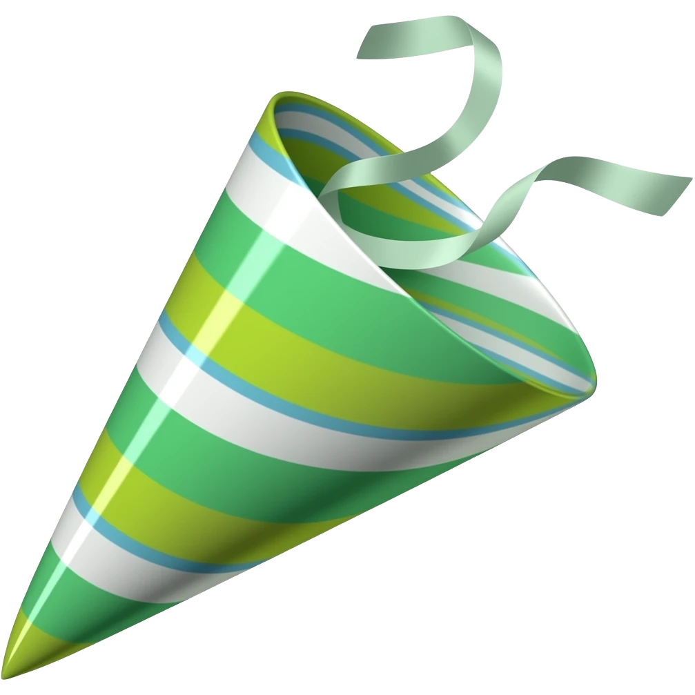 ios emoji style green party popper emoji