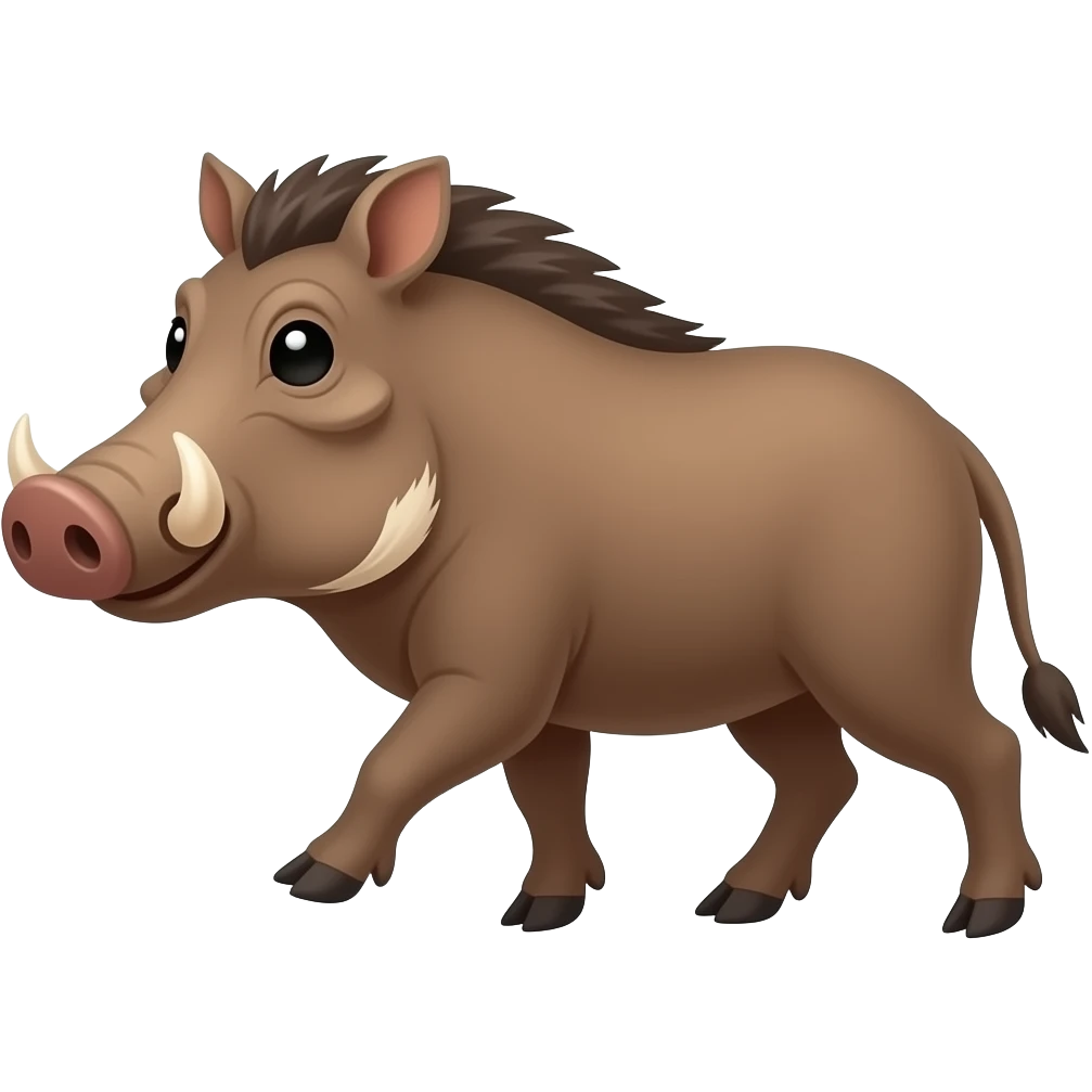 Cartoon warthog walk emoji