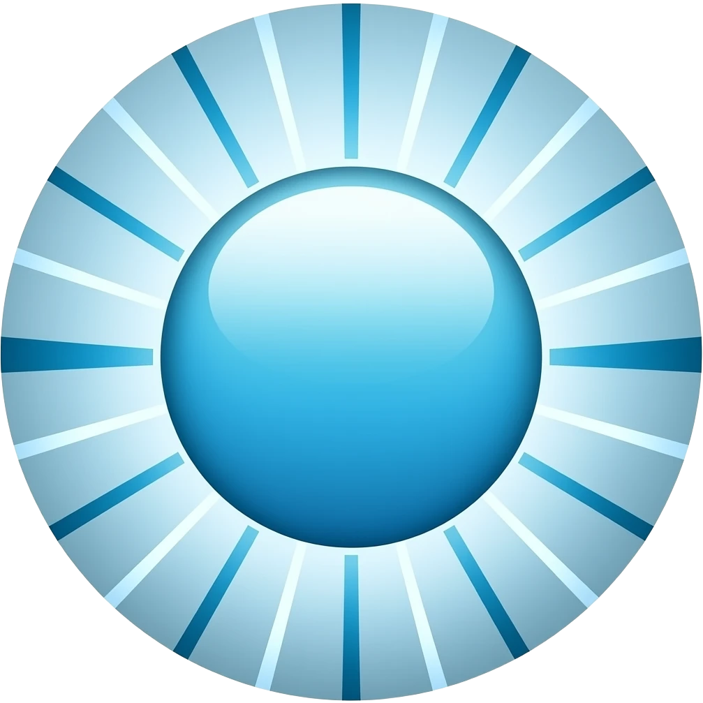 gradient blue circle with sun rays emoji