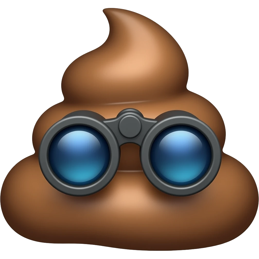 Poop looking thru Benoculars emoji