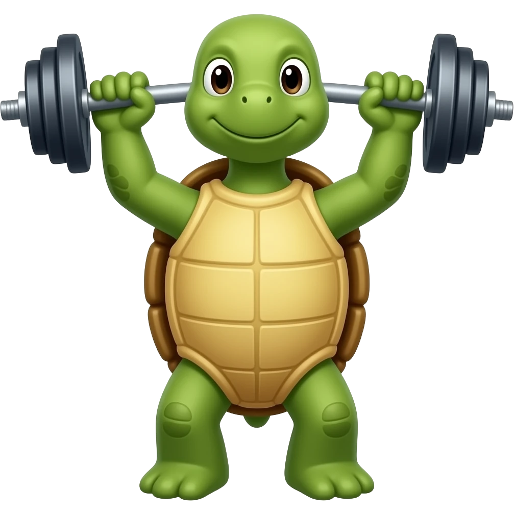 turtle lifting weights emoji