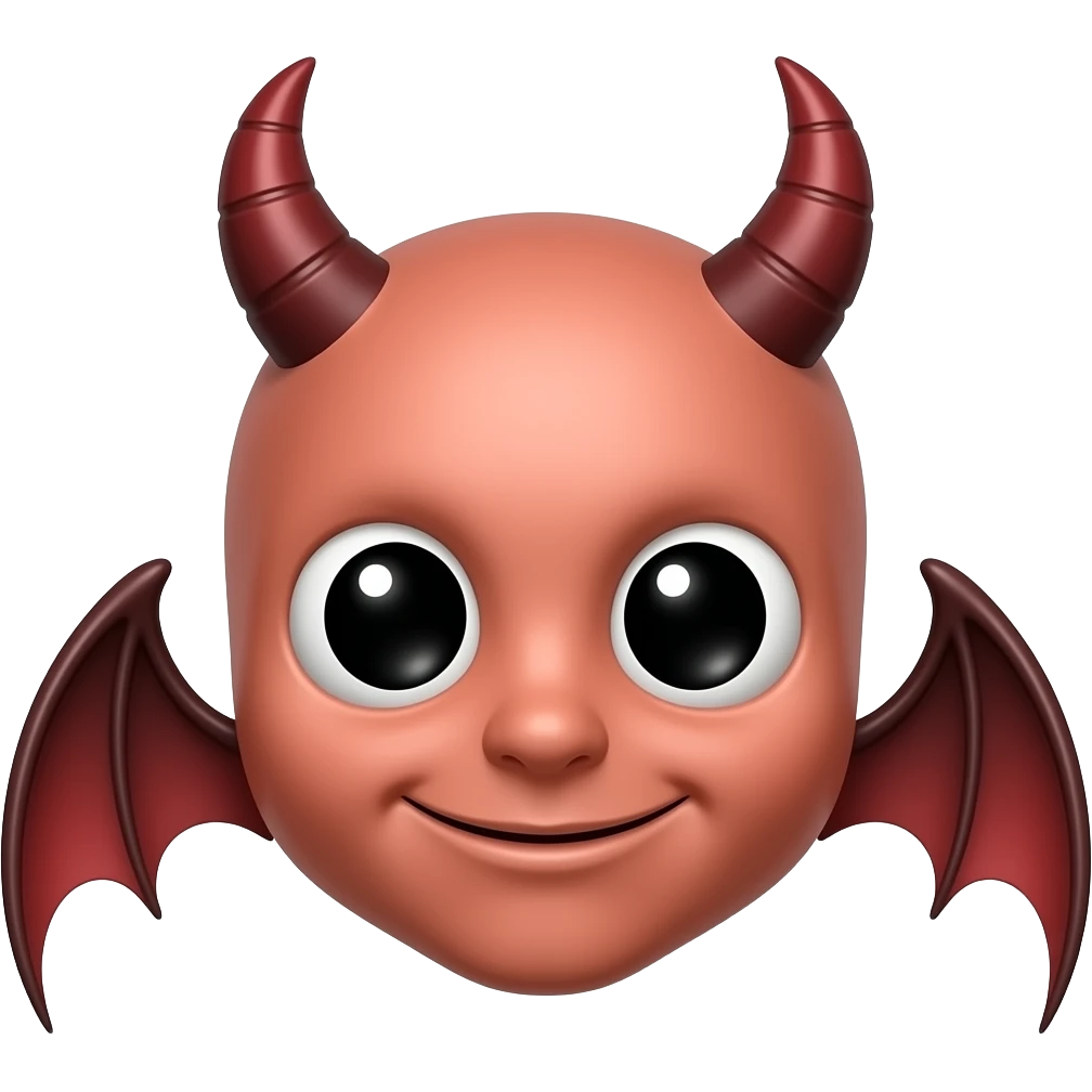 devil with wings close up front view emoji