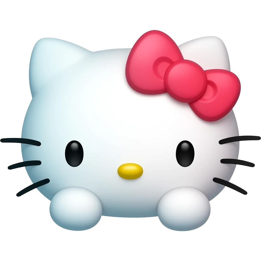 Gradient colored Hello Kitty head with two front paws emoji
