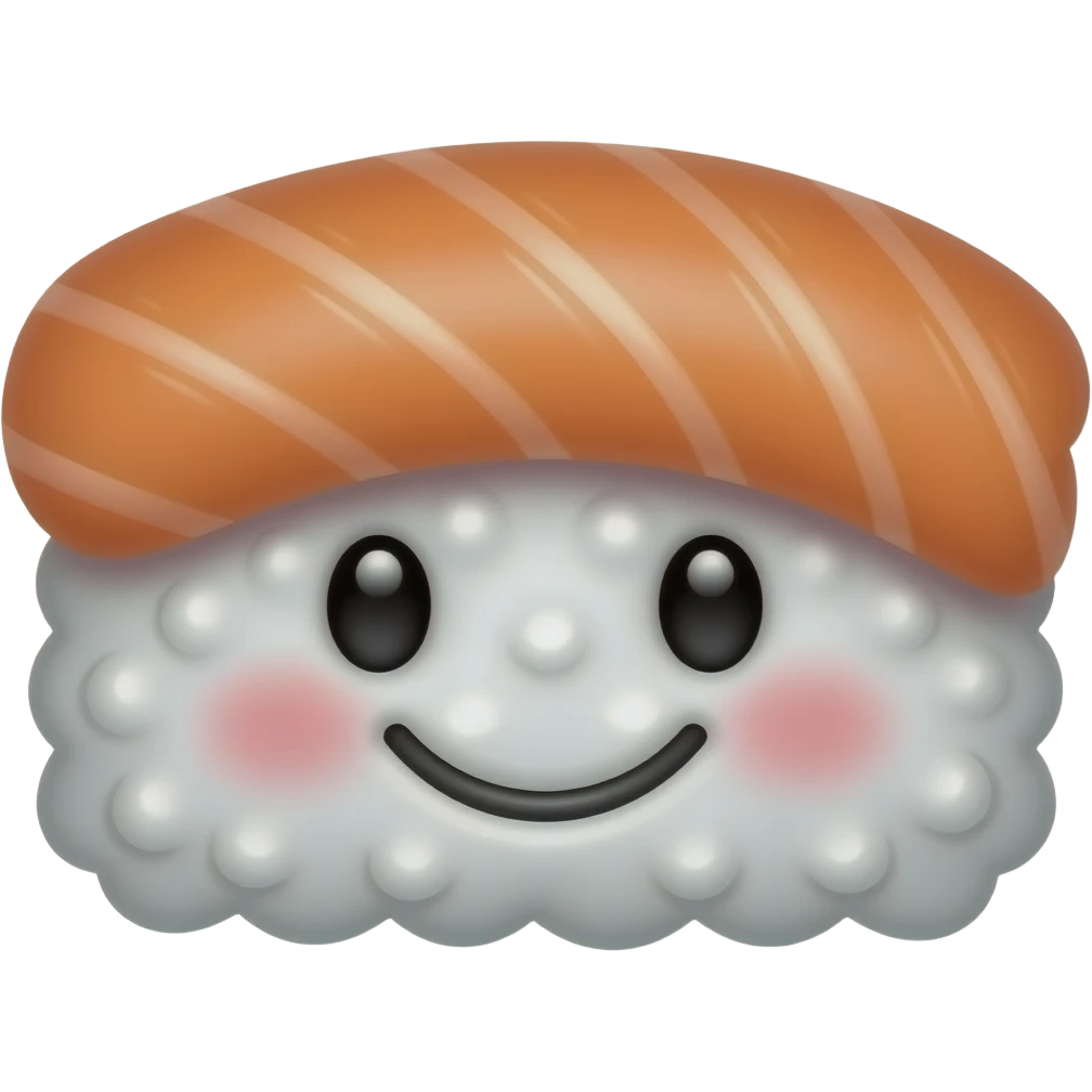 Smiley face sushi emoji